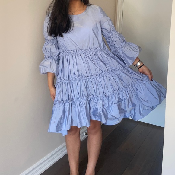 Italian Periwinkle Ruffle Dress - Picture 1 of 3